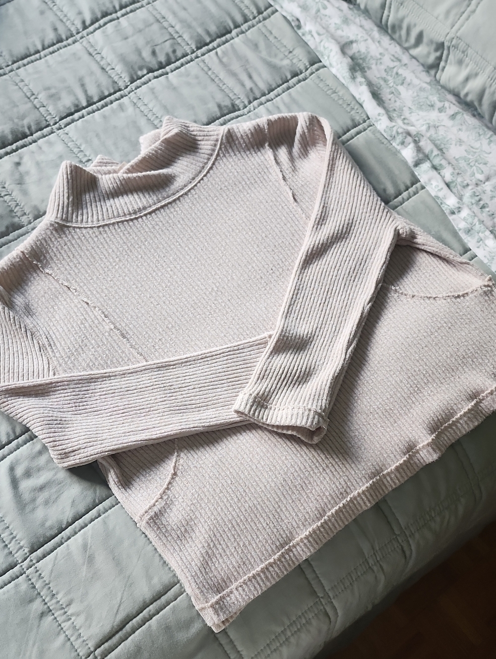 Free People Reverse Stitched Crop Sweater